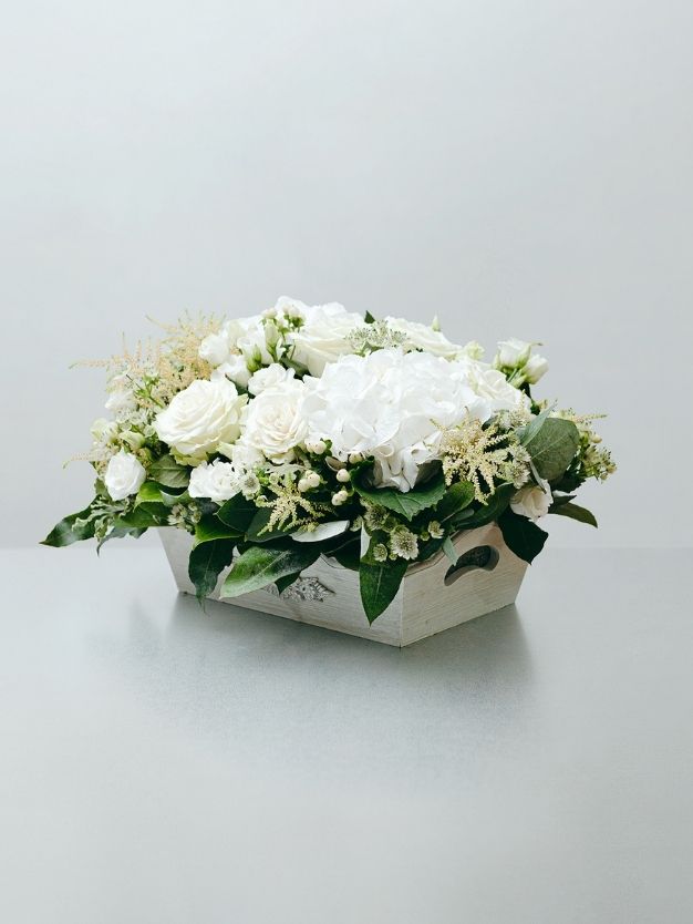 Centro flores blancas regalo